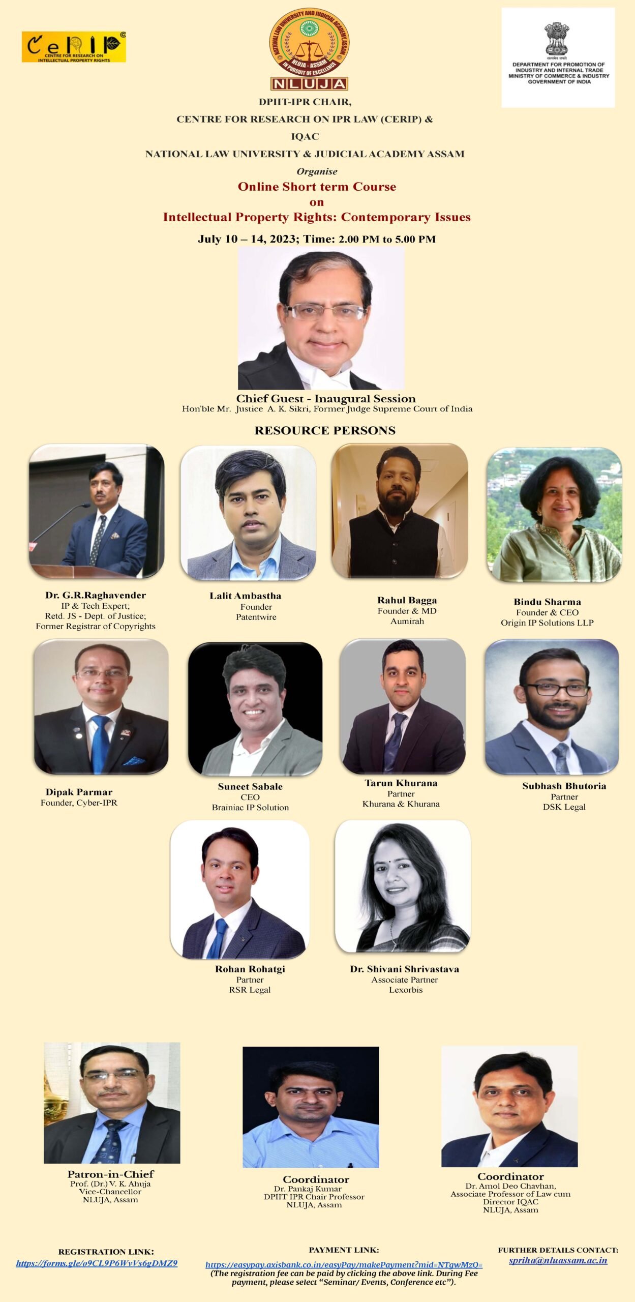 Brief Brochure-Online short term course on IPR, NLUJA